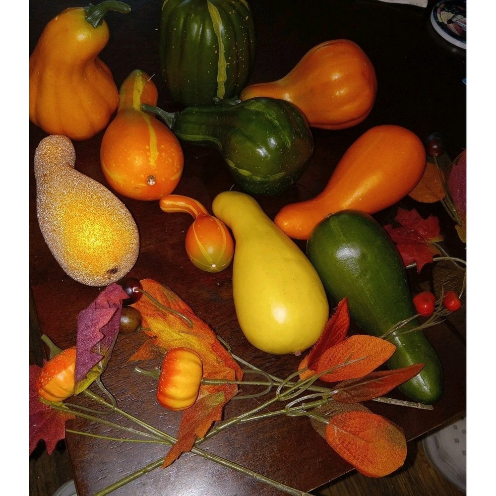 14 VTG Assorted Faux Squash Halloween Fall Thanksgiving Crafts Decoration Farm